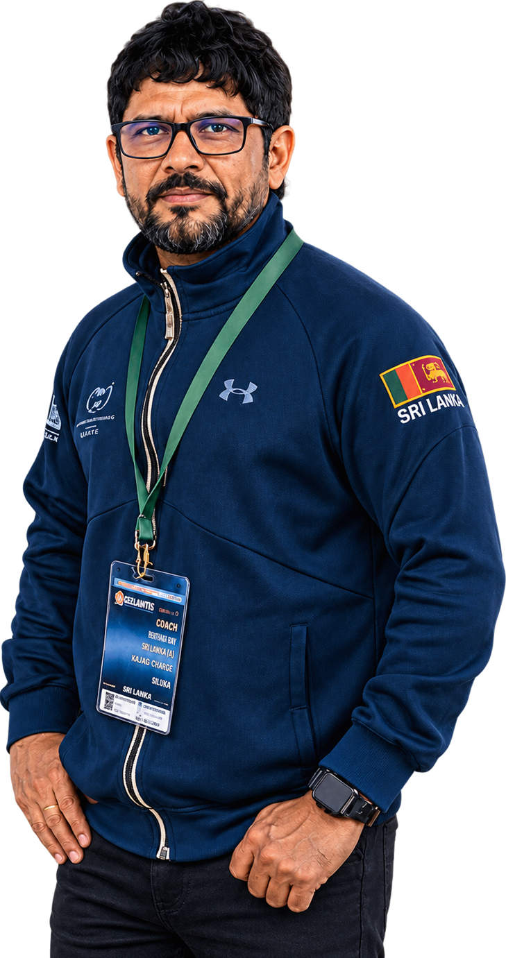 Shihan R.J. Edward in his Sri Lanka national team jacket